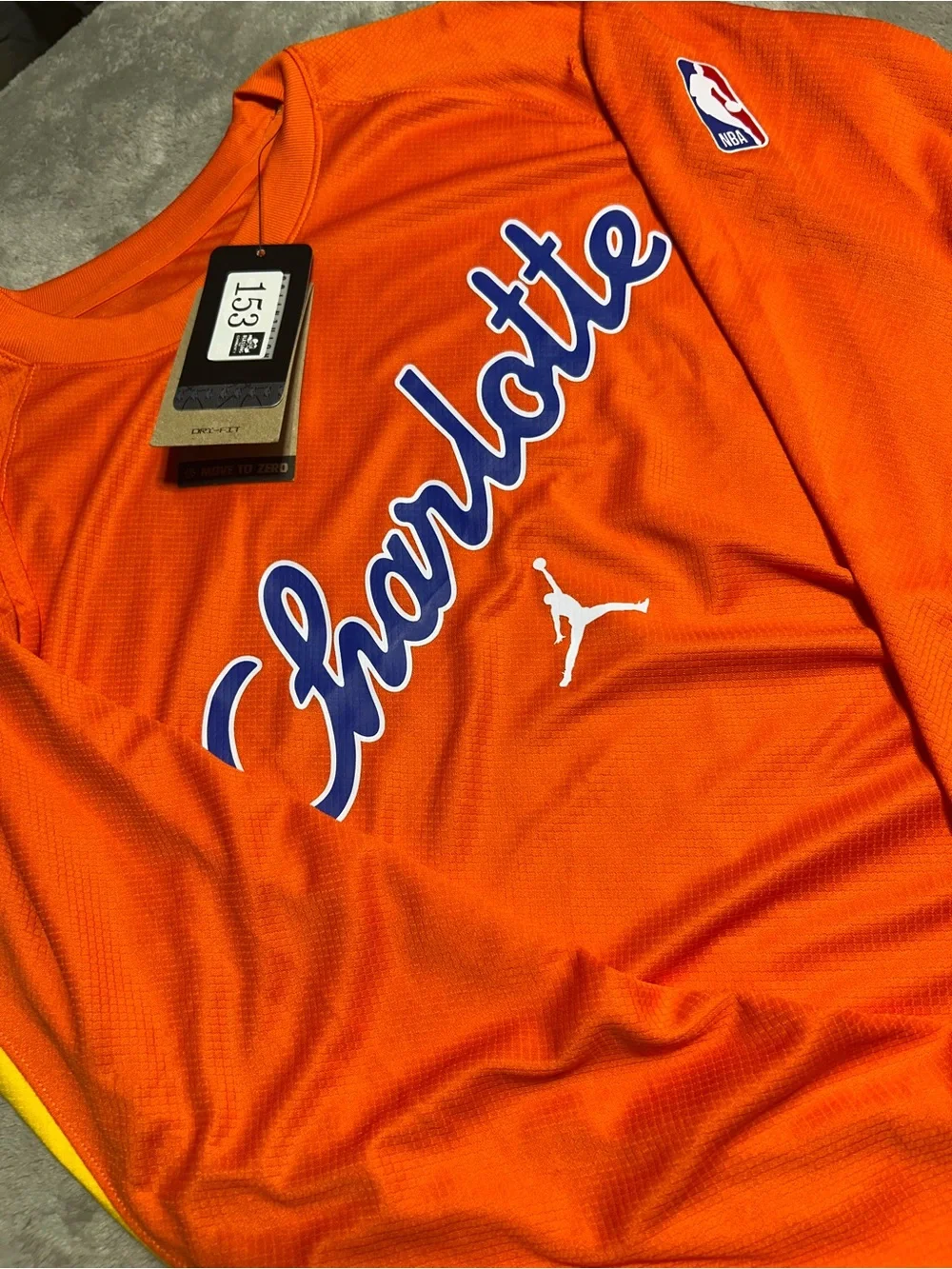 Jordan Charlotte Long Sleeve Team Shirt in Orange and Yellow